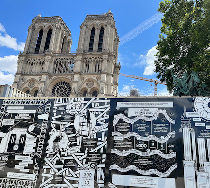 Notre Dame with illustrated history and explanation