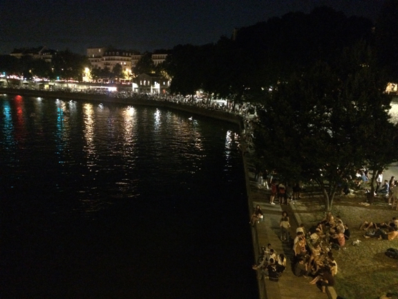 Seine party at night
